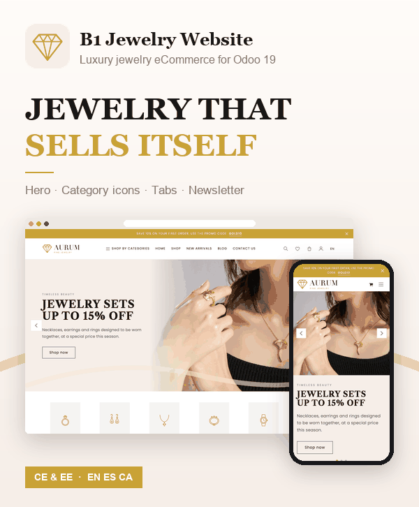 Portada de B1 Jewelry Website - Luxury Jewelry eCommerce Theme