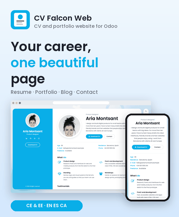 Portada de CV Falcon Web - Personal CV and Portfolio Website