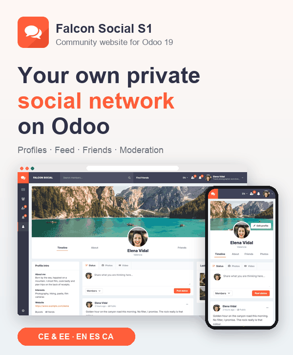 Portada de Falcon Social S1 - Community and Social Network Website