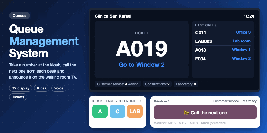 Portada de Queue Management System & TV Calling Display MFH