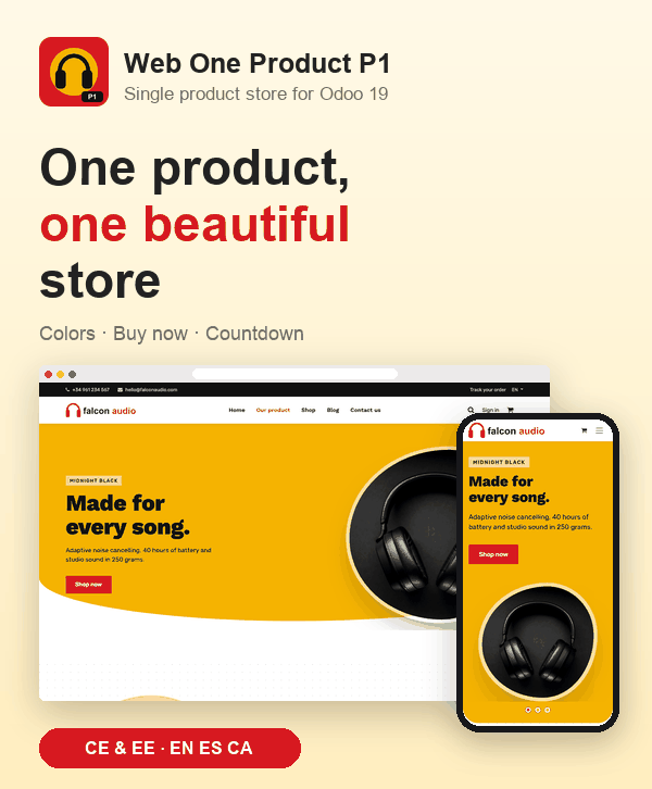 Portada de Web One Product P1 - Single Product Store Theme