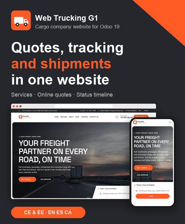 Portada de Web Trucking G1 - Cargo and Trucking Company Website