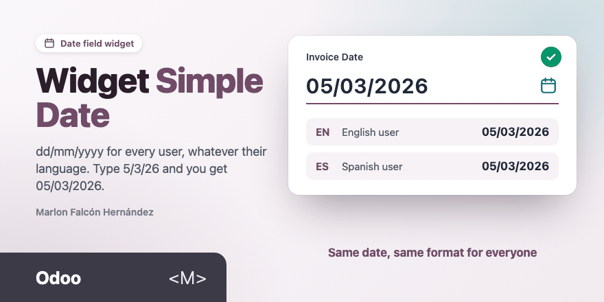 Portada de DD/MM/YYYY Date Widget Formatter MFH